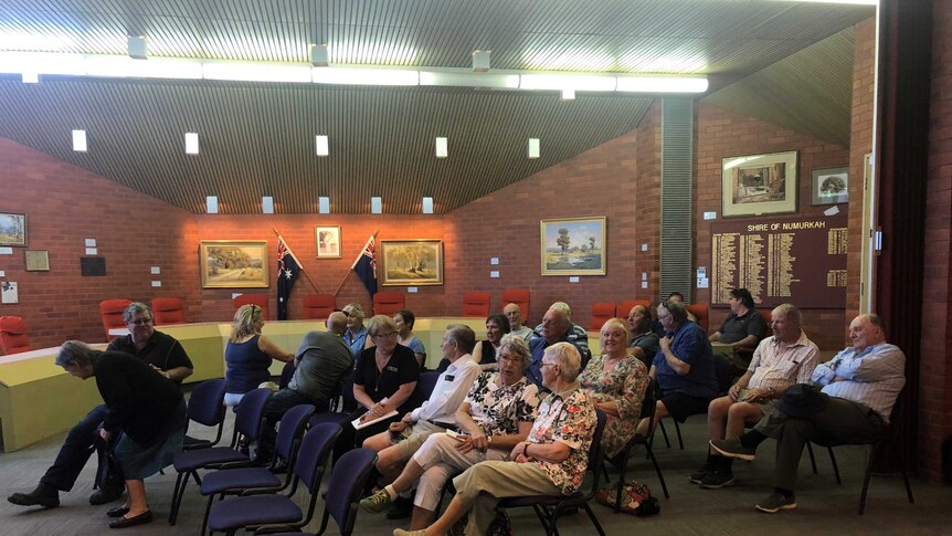 Numurkah resident sitting in a council room