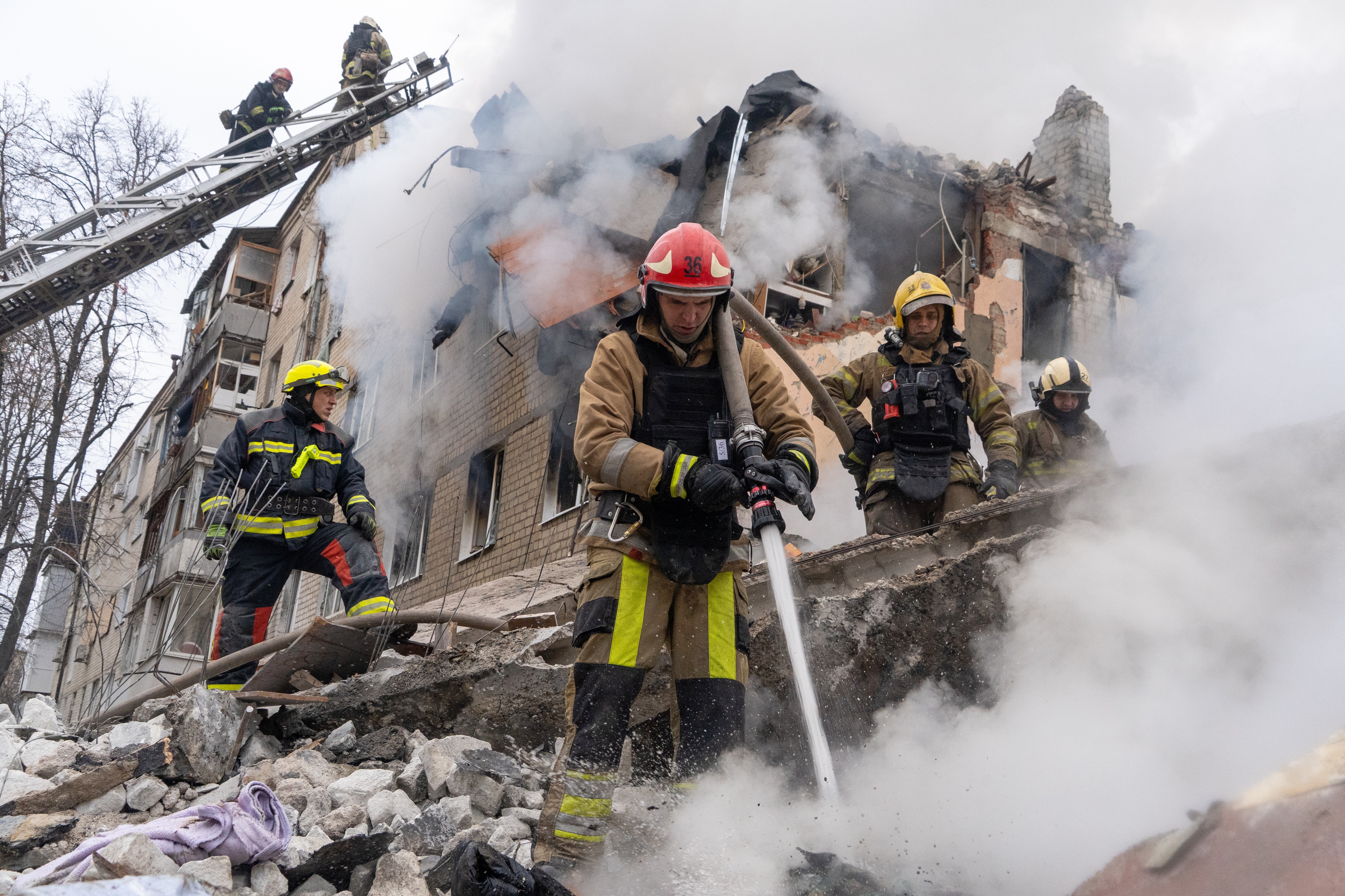 At least 10 killed in Ukraine's Kharkiv as Russian missile hits apartment building