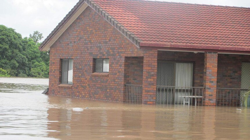 Lubo Jonic’s two-storey house at Goodna, west of Brisbane, which was flooded in the 2011 floods.