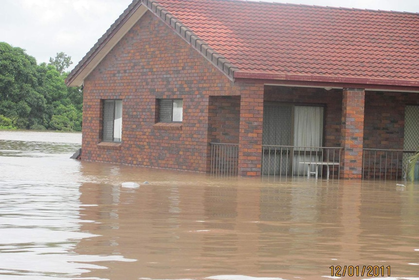 Lubo Jonic’s two-storey house at Goodna, west of Brisbane, which was flooded in the 2011 floods.