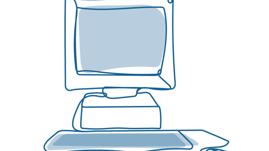 An illustration of a desktop computer.