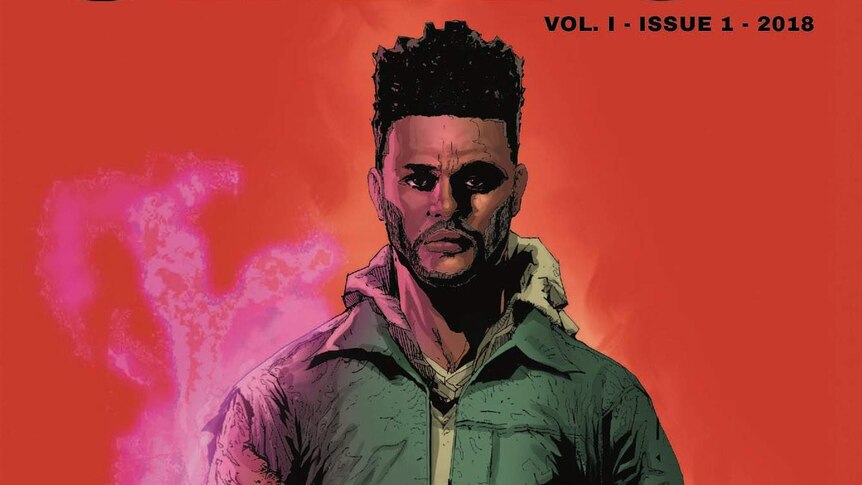 The Weeknd on the cover of the Starboy comic book