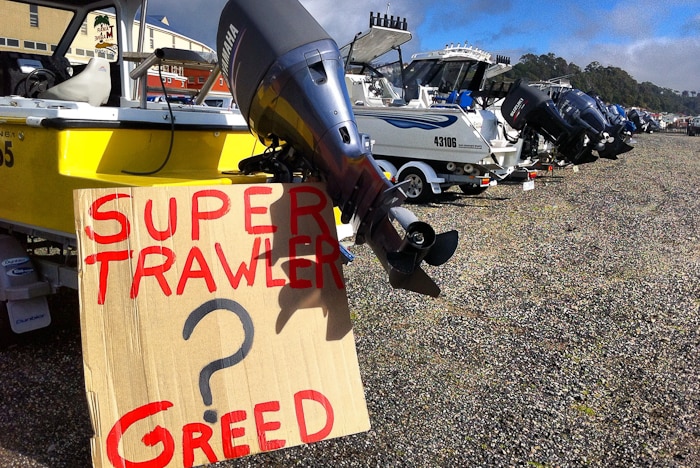 Supertrawler protest sign
