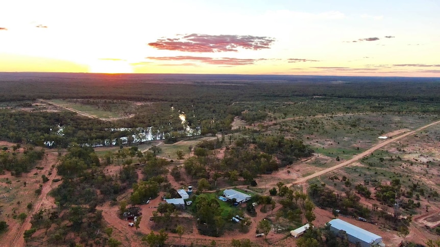 aerial view of rural property