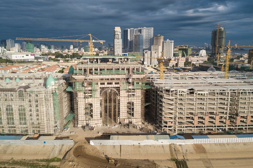 An aerial view of construction in Phnom Penh.