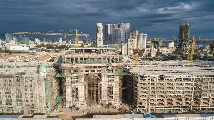 An aerial view of construction in Phnom Penh.