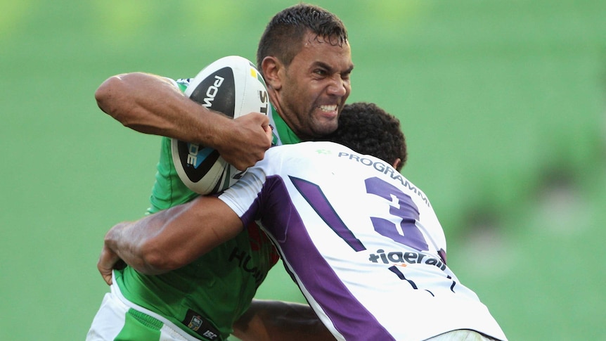 Matt Allwood in action for the Canberra Raiders