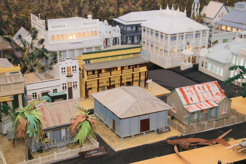 A miniature village featuring old pubs and queenslanders 