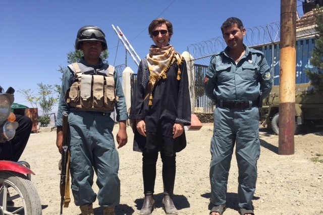 Emma Ayres 'hanging out with the security' in Kabul.