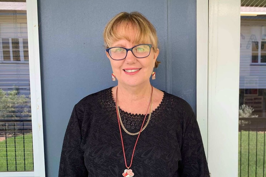 Winton State School Principal Carole Hall stands in front of the school office