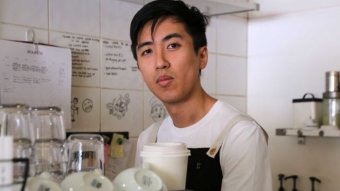 Moments Cafe owner Richard Truong in his cafe