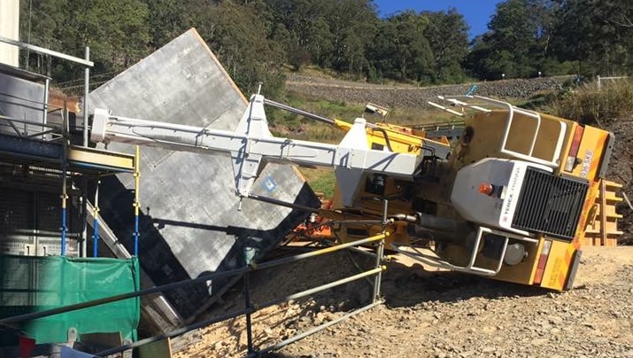 A crane roll over on July 31, at Toowoomba's second range crossing.