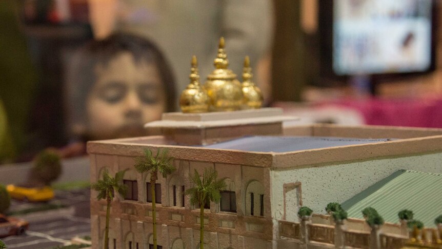 A model of the Perth Hare Krishnas' planned new temple for Kalamunda.