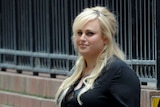 Actress Rebel Wilson walking outside the Victorian Supreme Court.
