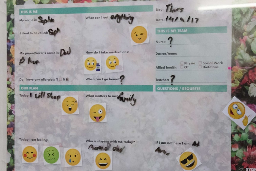 The Sydney Children's Hospital emoji board