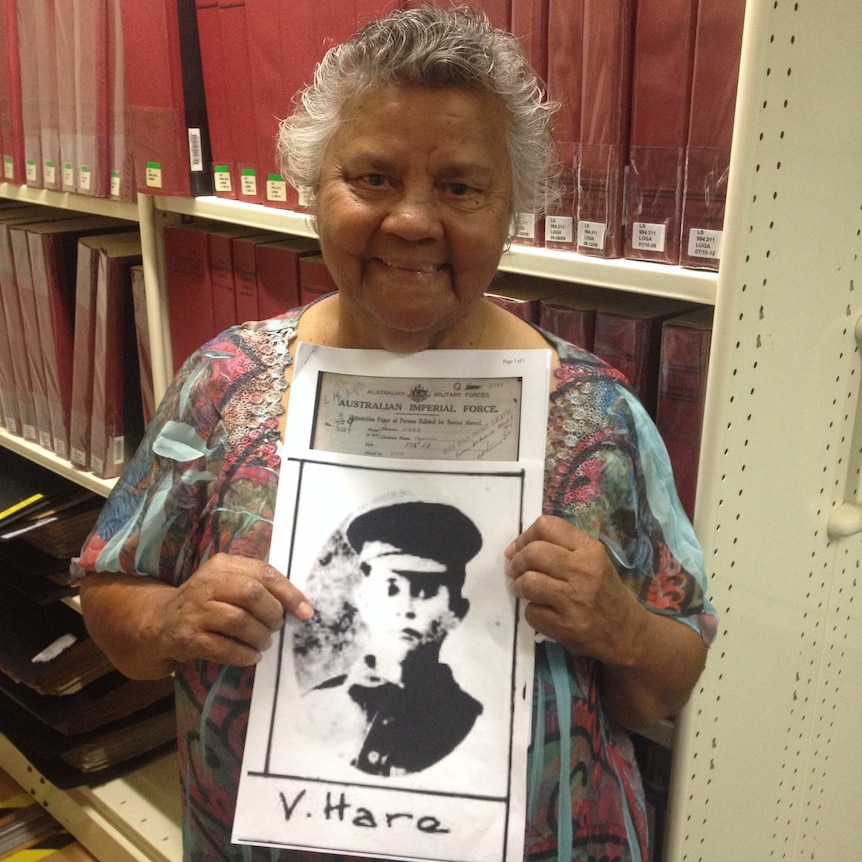 Iris Glenbar with a photo of her uncle Private Valentine Hare