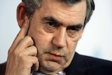 British Prime Minister Gordon Brown gives a press conference