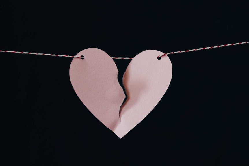 A broken heart on a string