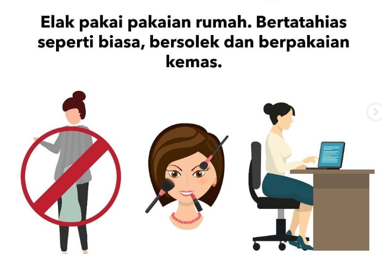 A poster from the Malaysia's ministry for women and family with advice for women during coronavirus lockdown.