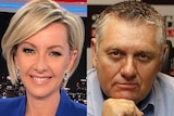 Deborah Knight and Ray Hadley sit in different studios.