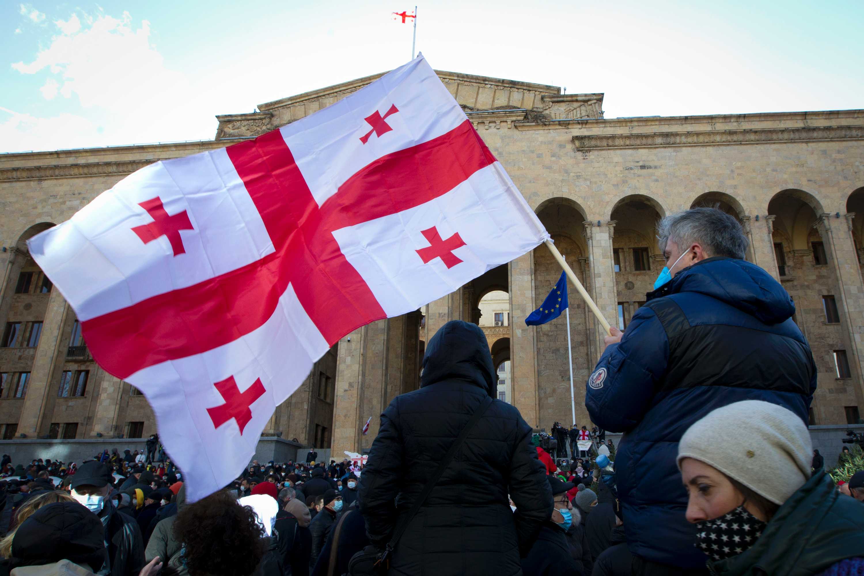 protest against arrest of opposition leader Nika Melia ABC News