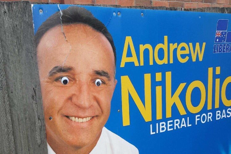 Andrew Nikolic sign defaced