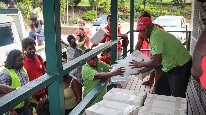 Relief supplies arrive in Solomon Islands