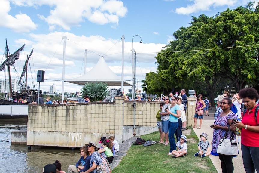 Crowds watch rehearsals for army helicopter flyover