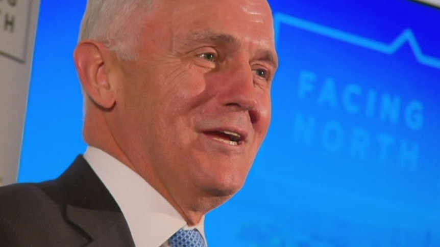 Close up of Malcom Turnbull speaking at the Facing Northern Conference in Canberra.