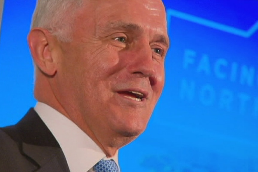 Close up of Malcom Turnbull speaking at the Facing Northern Conference in Canberra.