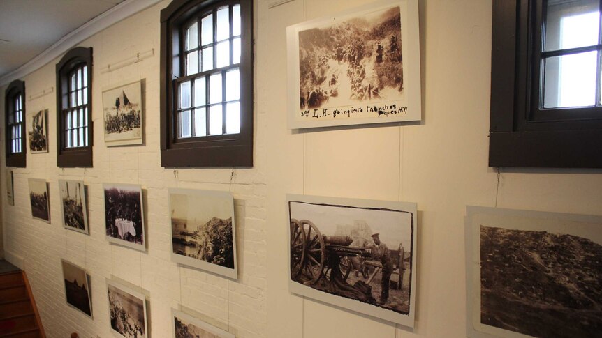The exhibition of 17 images in the Tasmanian Military Museum.