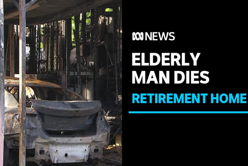 Elderly Man Dies, Retirement Home: A burnt out car and home.