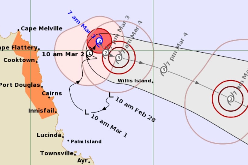 Cyclone Niran tracking map.