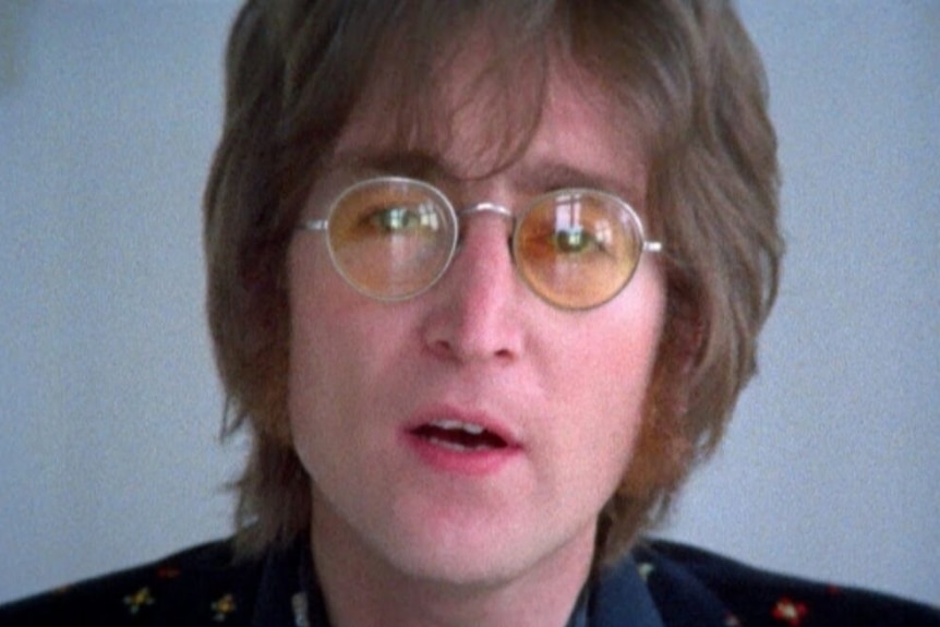 A shot of performer John Lennon