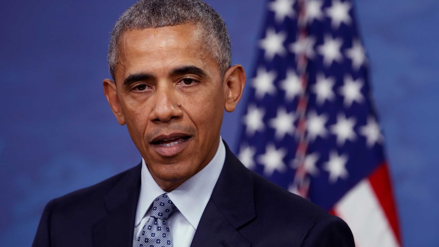US President Barack Obama speaks during a news conference at the Pentagon in Arlington, Virginia.