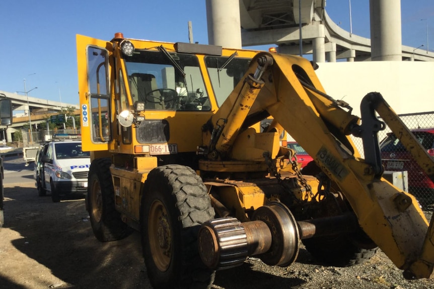 Tractor crane involved in a hit and run on Brisbane's northside on October 5, 2017.