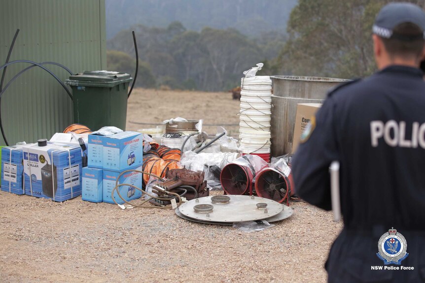 Piles of fans, cooling implements and buckets sit outside a property at Harolds Cross.