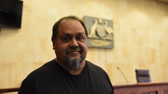 Kaurna elder Garth Agius at the Federal Court in Adelaide.