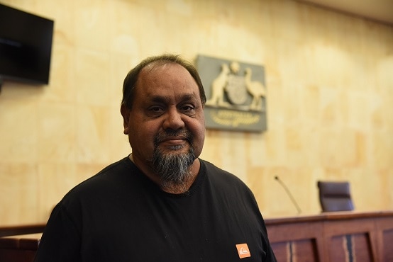 Kaurna elder Garth Agius at the Federal Court in Adelaide.