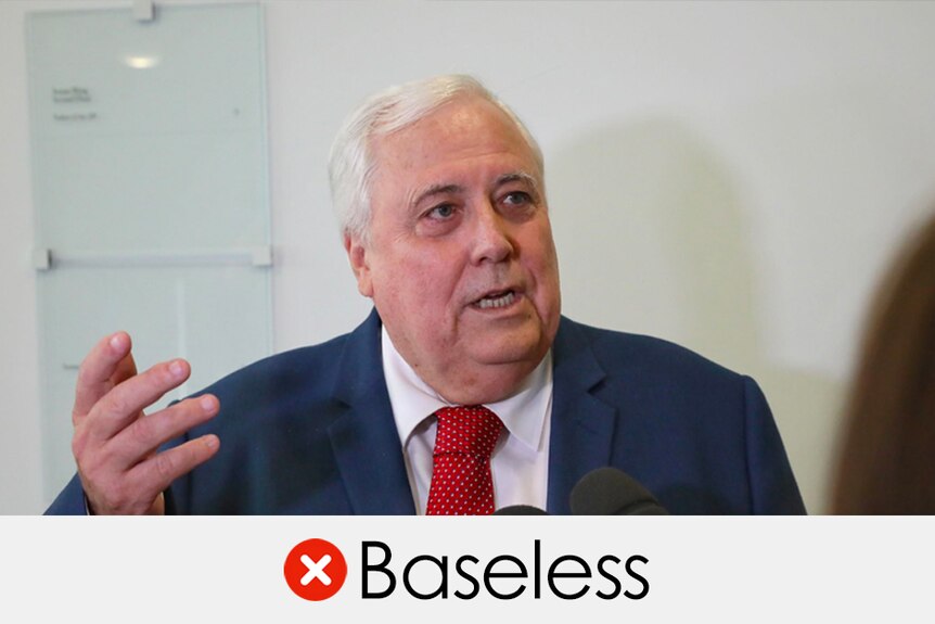 clive palmer's claim is baseless
