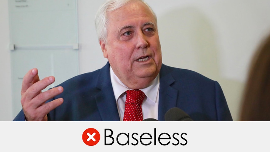 clive palmer's claim is baseless