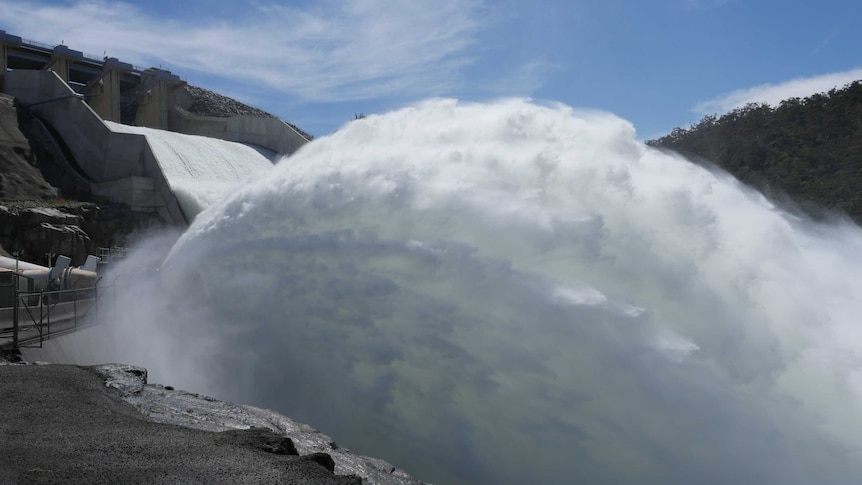 Close-up of water gushing into Snowy River