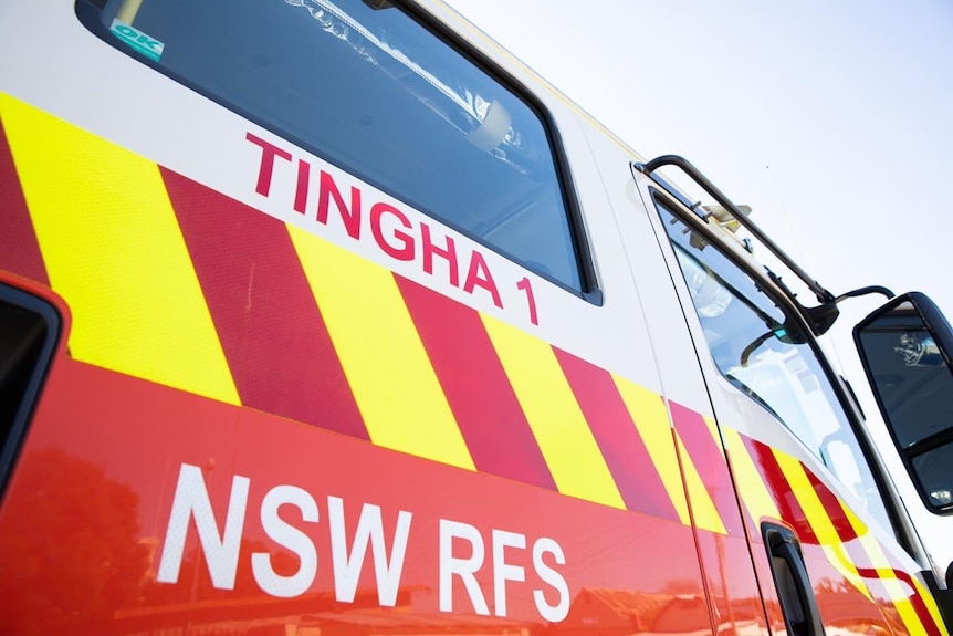 The door of the NSW RFS Tingha fire truck.