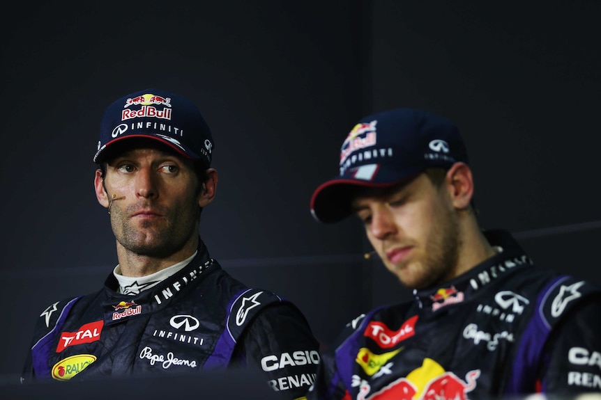 Simmering feud ... Red Bull team-mates Mark Webber and Sebastian Vettel