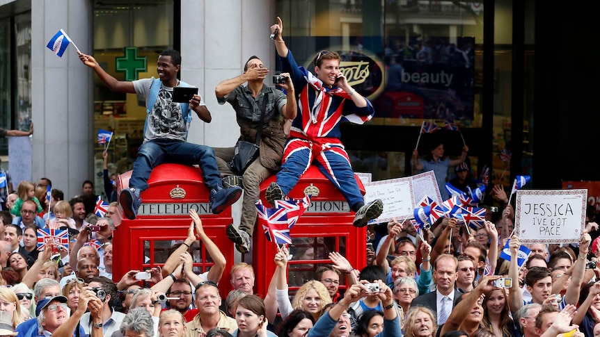 Thousands of spectators lined the parade route in London