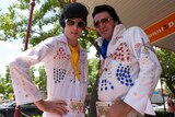 two men dressed as Elvis Presley