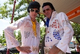 two men dressed as Elvis Presley
