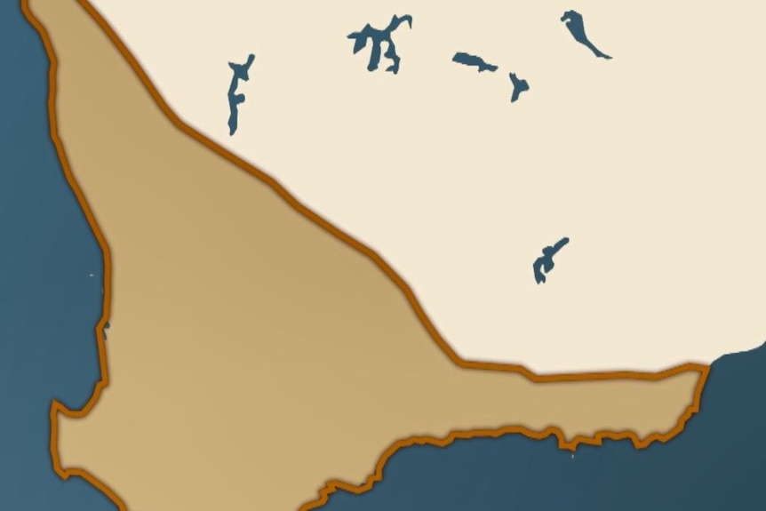 A map showing the South-West of Western Australia