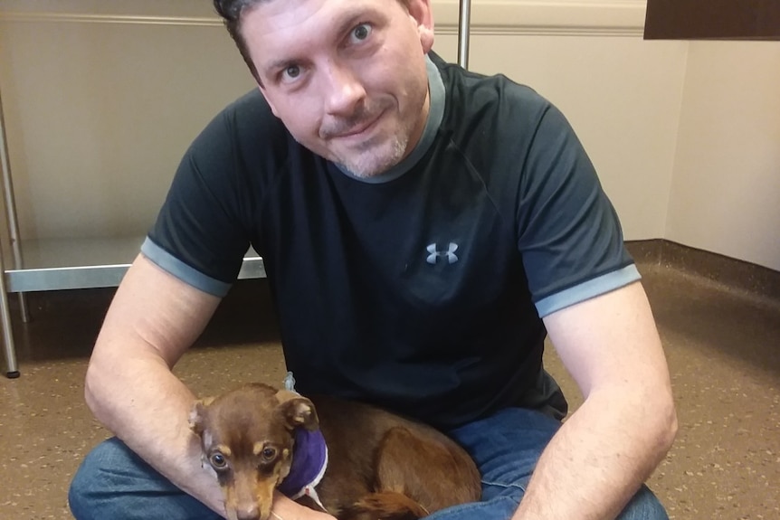 Doug Canady pictured with dog Reeses.