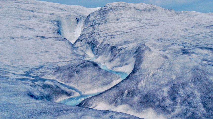 A melting ice sheet.